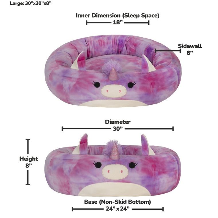 Squishmallows, legowisko dla psa, rozmiar L, 76 cm, Lola the Unicorn