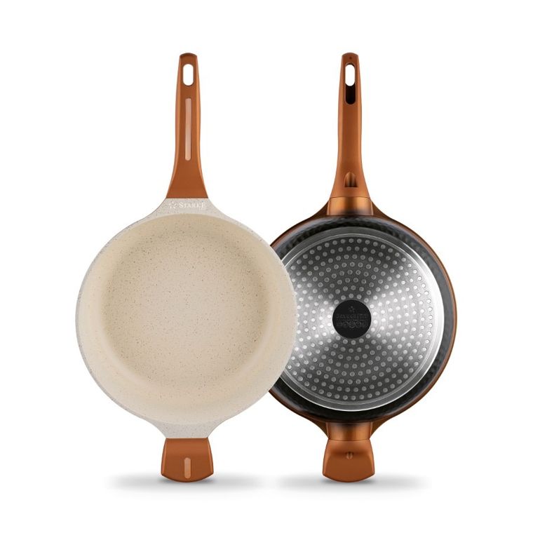 Starke Pro, Texture Copper, zestaw garnków z pokrywką i patelnia, 10 elementów