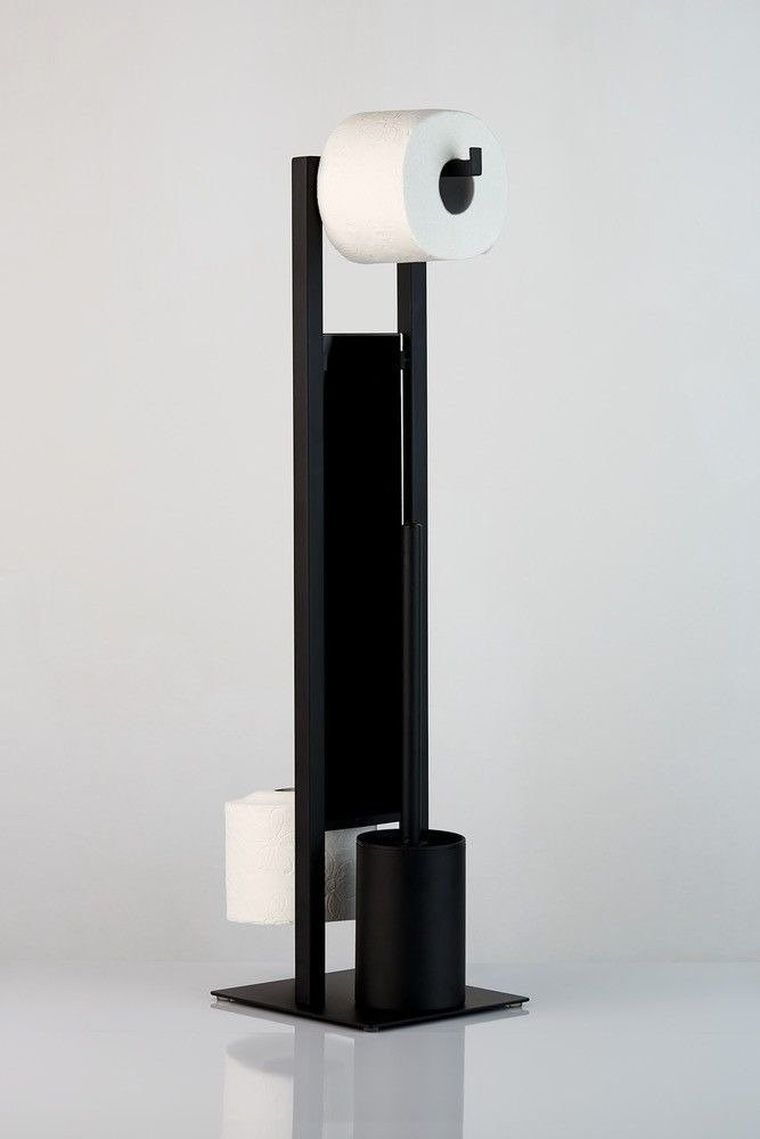 Stojak na papier i szczotkę toaletową, Rivalta, czarny