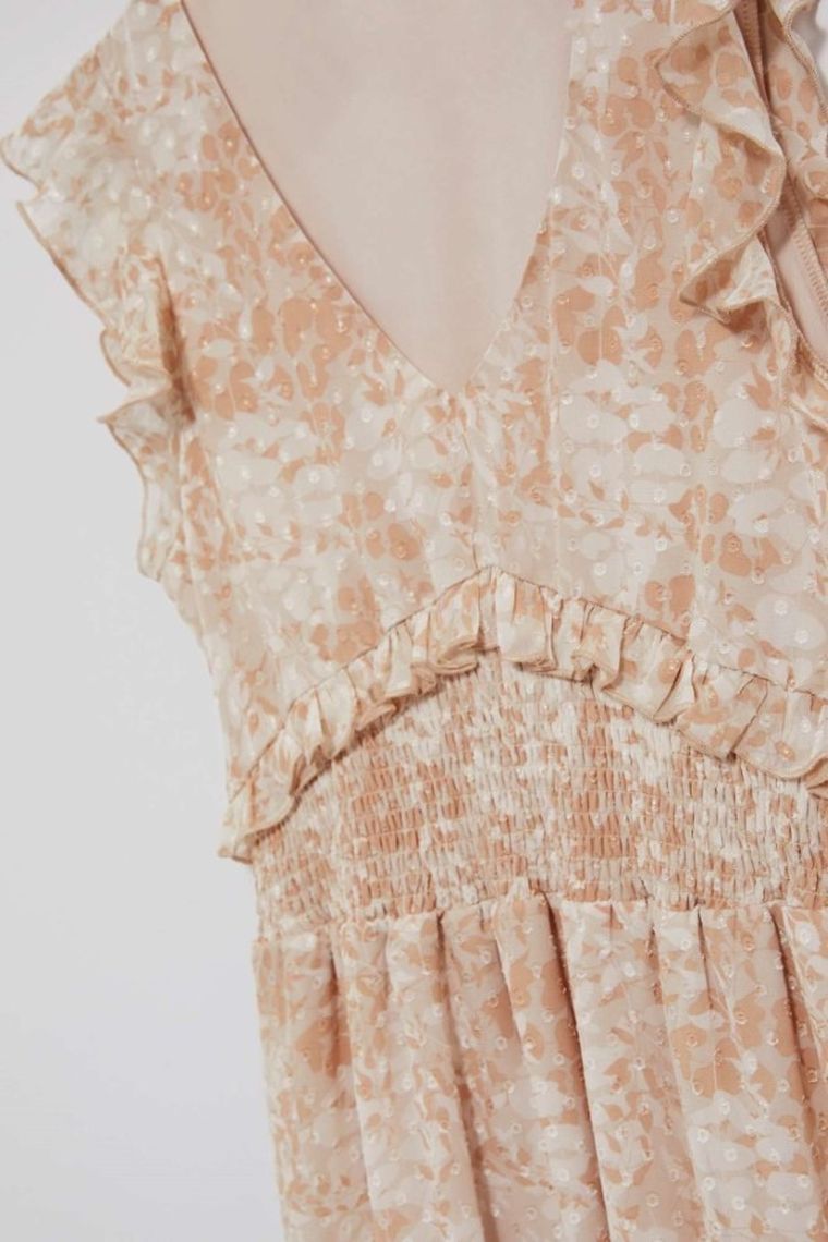 Sukienka damska, beżowa, Moodo