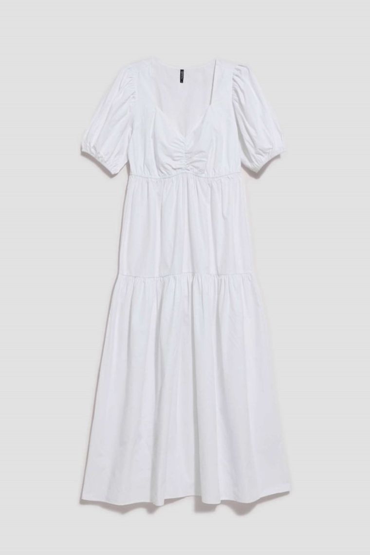 Sukienka damska, biała, Moodo