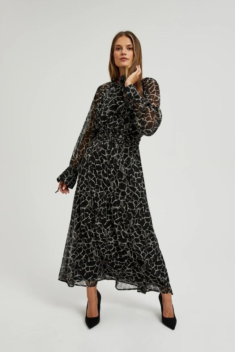 Sukienka damska, czarna, Moodo