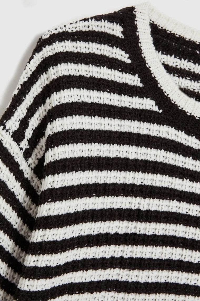 Sweter damski, czarno-biały, Moodo