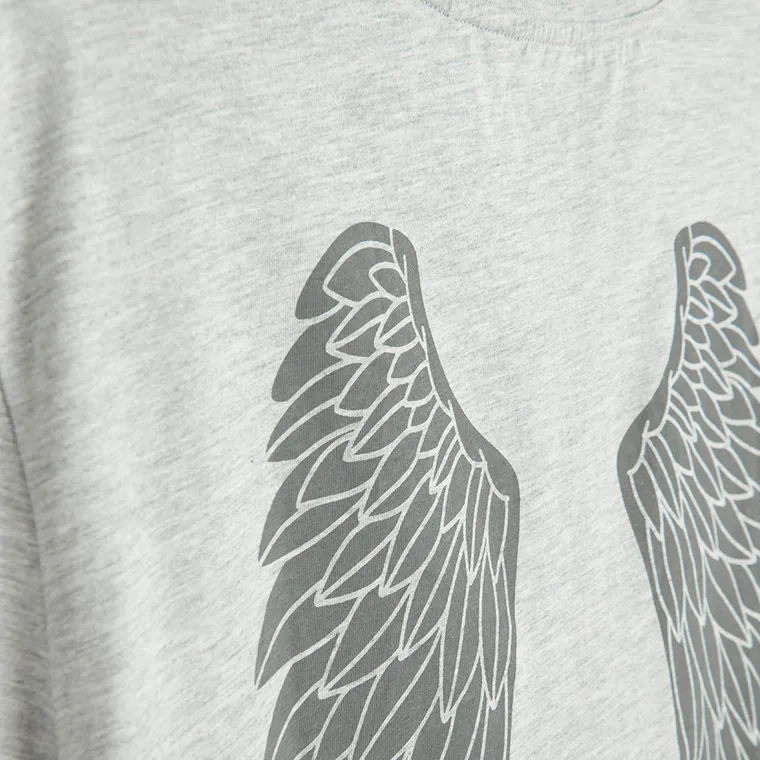 Szara koszulka basic z bawełny czesanej NOWEAR