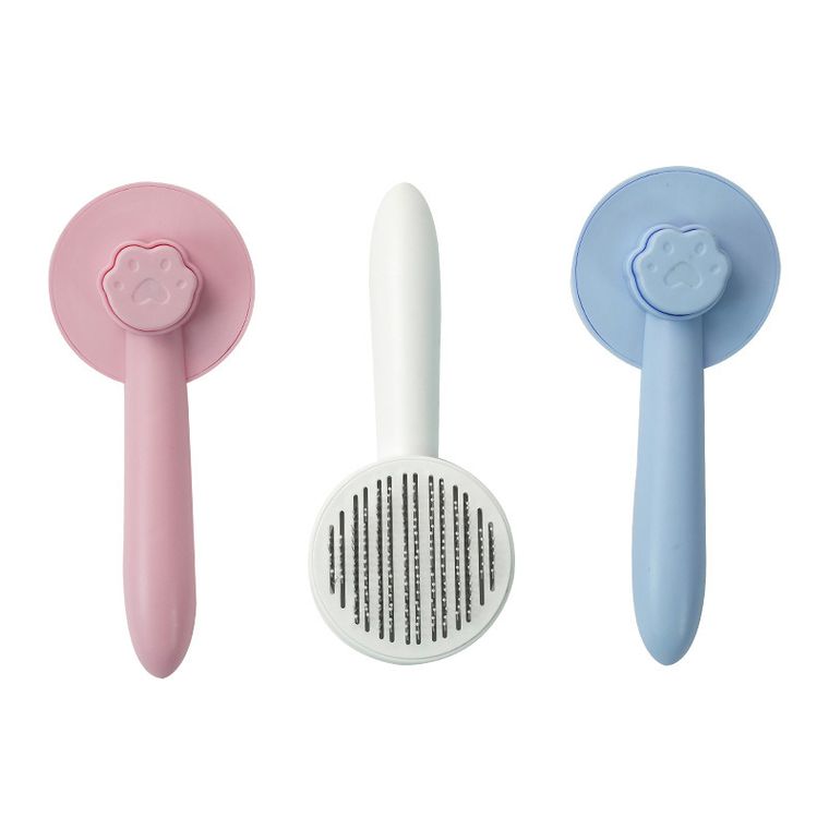 Szczotka do usuwania sierści psa lub kota, niebieska