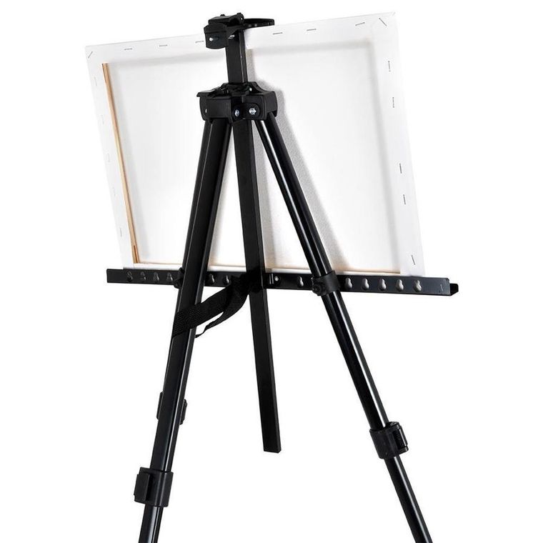 Sztaluga malarska z torbą, regulowana wysokość, metalowa czarna