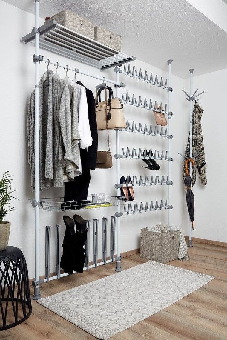 Szyna do garderoby, drążek do ubrań, Herkules 2 szt., 75-120 cm