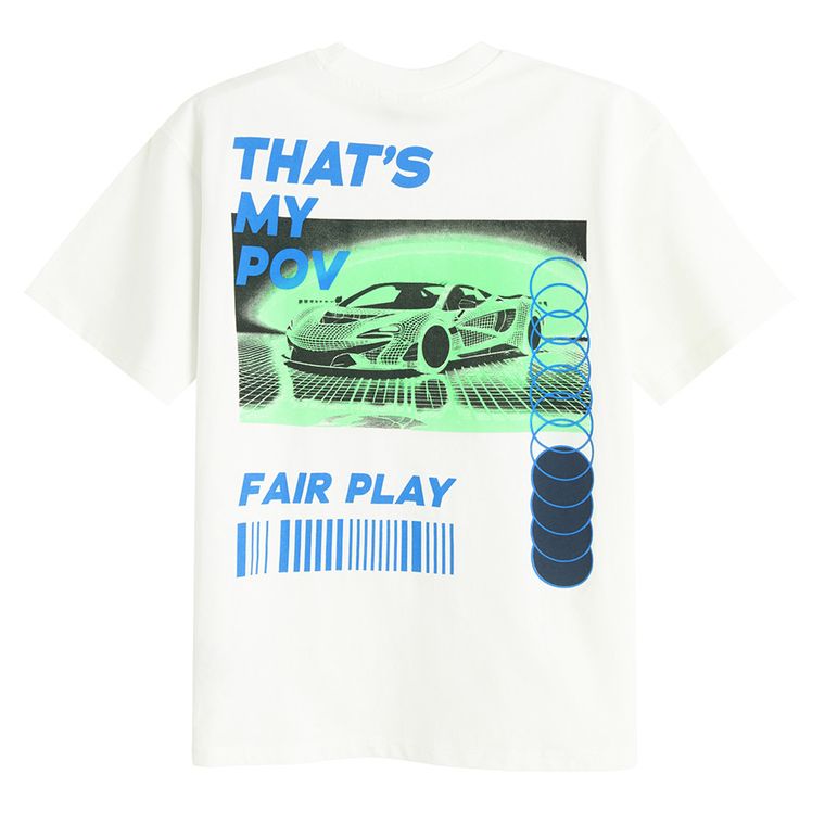 T-shirt oversize z nadrukiem na plecach NOWEAR