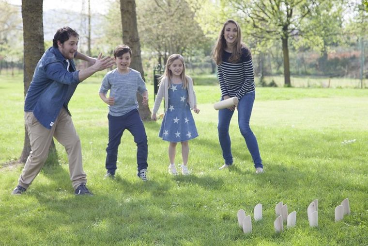 Tactic, Mölkky w drewnianej skrzynce, gra zręcznościowa