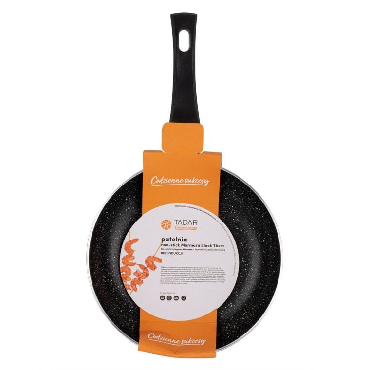 Tadar, Marmara Black, patelnia marmurkowa non-stick, bez indukcji, 16 cm
