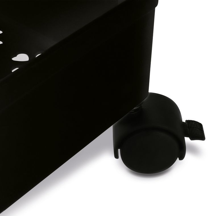 Tadar, organizer, regał łazienkowy na kółkach, 3 poziomowy, czarny, 40-13,5-61 cm