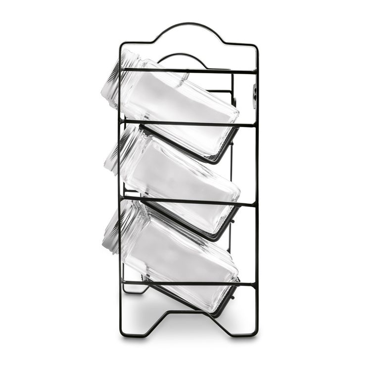 Tadar, Sabores, stojak na przyprawy, 24 pojemniki, 135 etykiet, lejek, szczotka, pisak