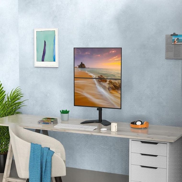 Techly, podstawa pod dwa monitory, biurkowa, pionowa, 13-27", LCD, 10 kg