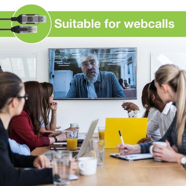 Techly, RJ45, kabel sieciowy, USB-A, 1m