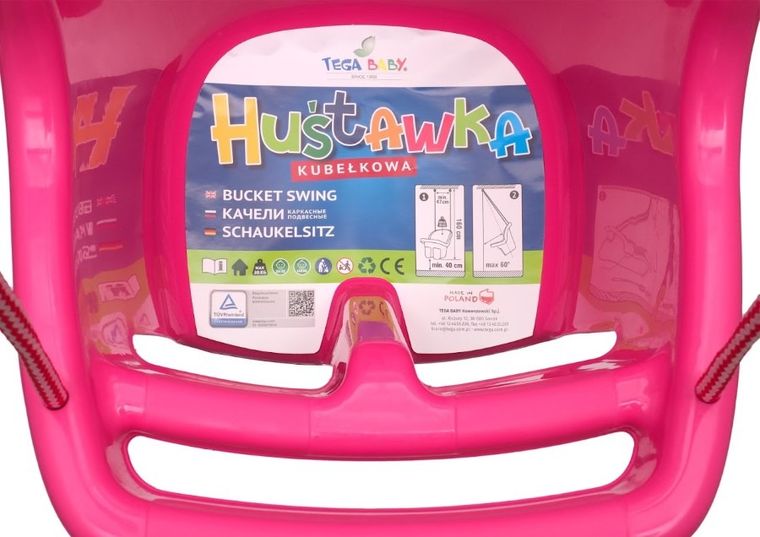 Tega, huśtawka kubełkowa, różowa