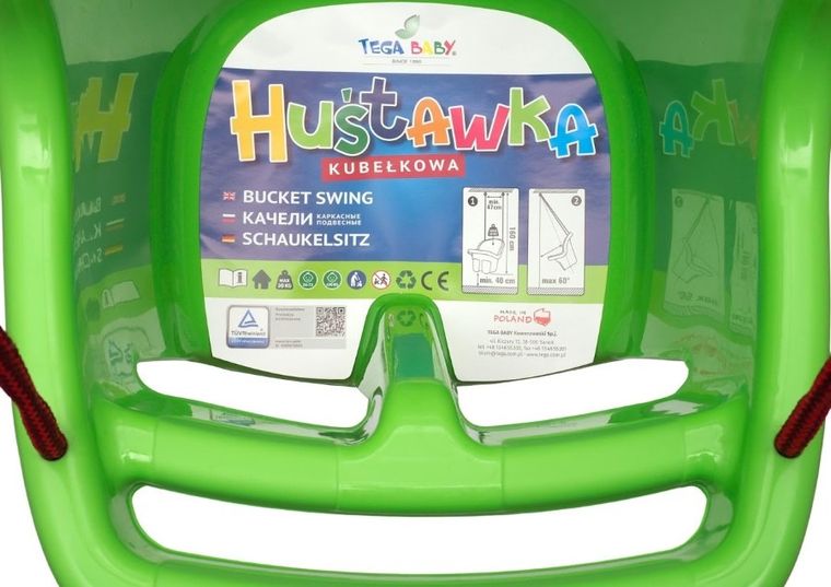 Tega, huśtawka kubełkowa, zielona