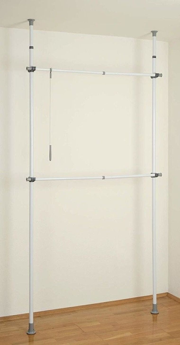 Teleskopowy wieszak na ubrania, Herkulex Flex, 165-300-116-190-36 cm