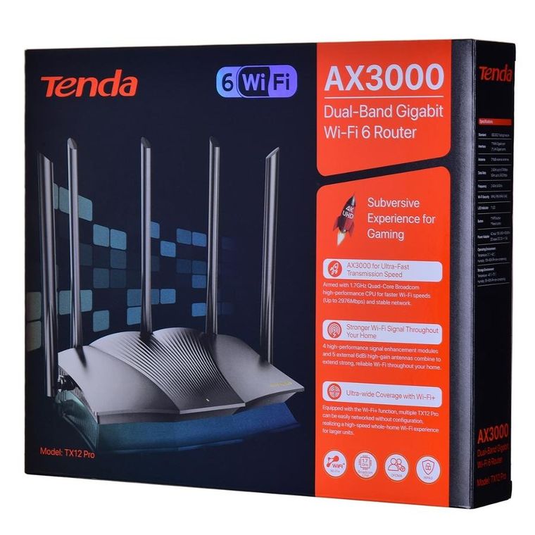 Tenda, router, TX12 PRO, WiFi 6, TX2 Pro Gigabit
