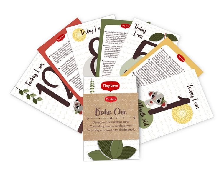 Tiny Love, Boho Chic, gimnastyka, mata dla bobasa z drewnianym stojakiem