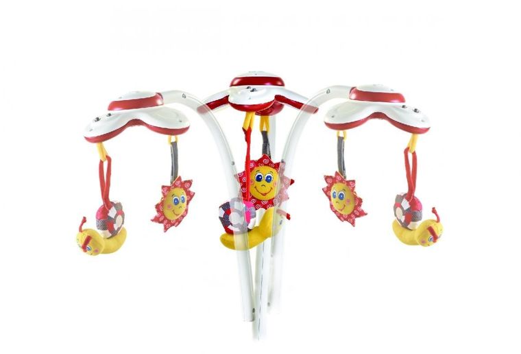 Tiny Love, wielofunkcyjny leżaczek bujaczek łóżeczko, 3w1, czerwono-kremowy