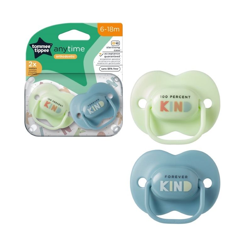 Tommee Tippee, Anytime, smoczek uspokajający, 6-18 m, 2 szt.