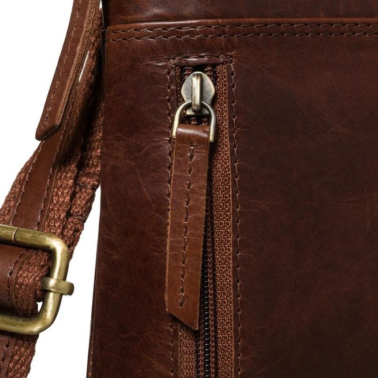 Torba listonoszka, brązowa, skórzana, Peterson