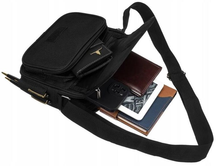 Torba listonoszka, czarna, Peterson