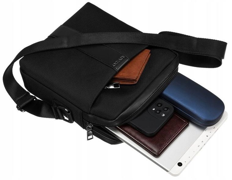 Torba listonoszka, czarna, Rovicky