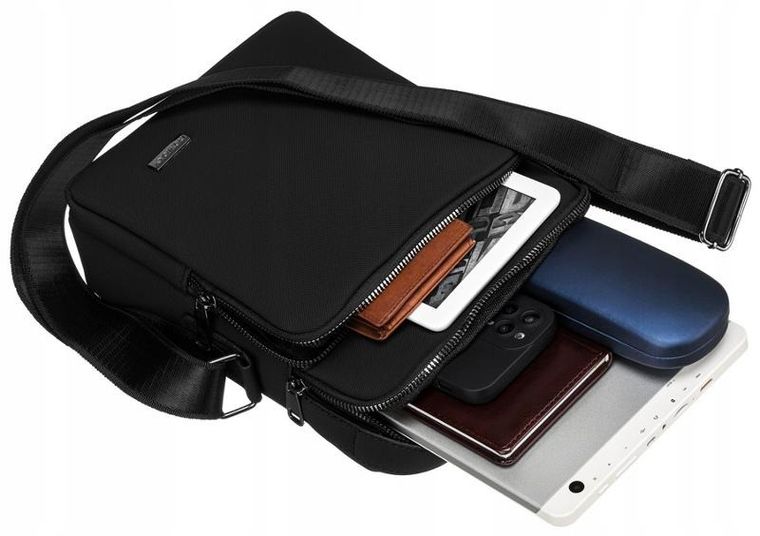 Torba listonoszka, czarna, Rovicky