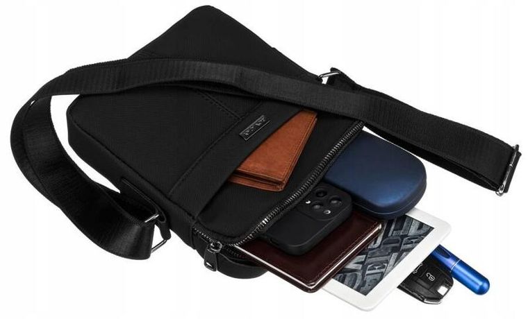 Torba listonoszka, czarna, Rovicky