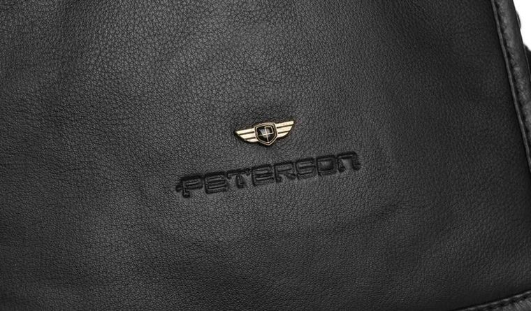 Torba listonoszka, czarna, skórzana, Peterson