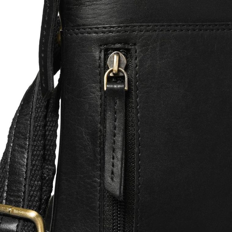 Torba listonoszka, czarna, skórzana, Peterson