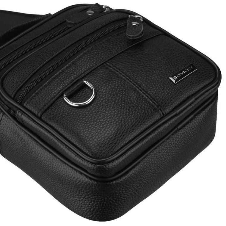 Torba listonoszka, czarna, skórzana, Rovicky