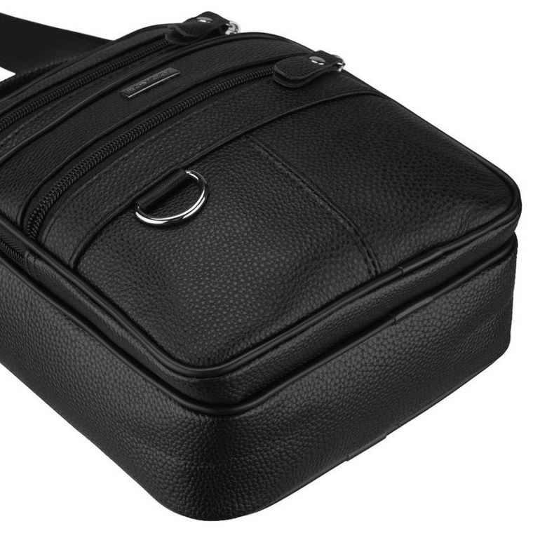 Torba listonoszka, czarna, skórzana, Rovicky