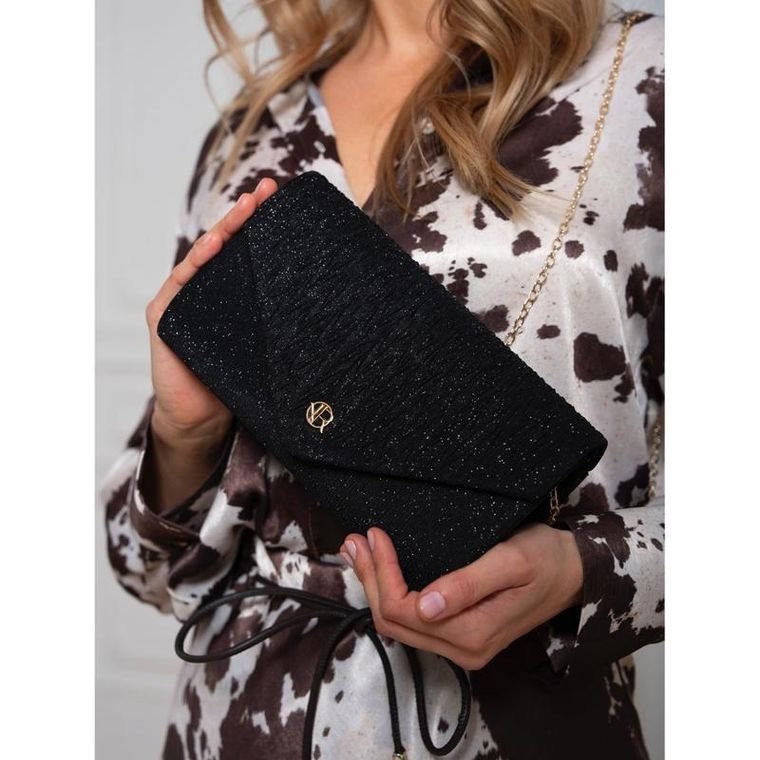 Torebka kopertówka, czarna, Rovicky