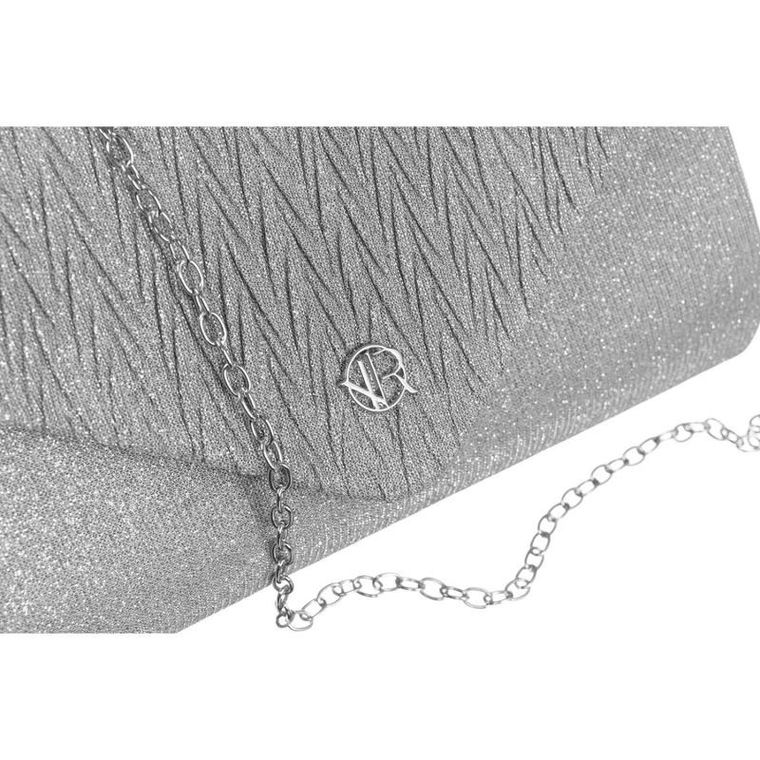 Torebka kopertówka, srebrna, Rovicky