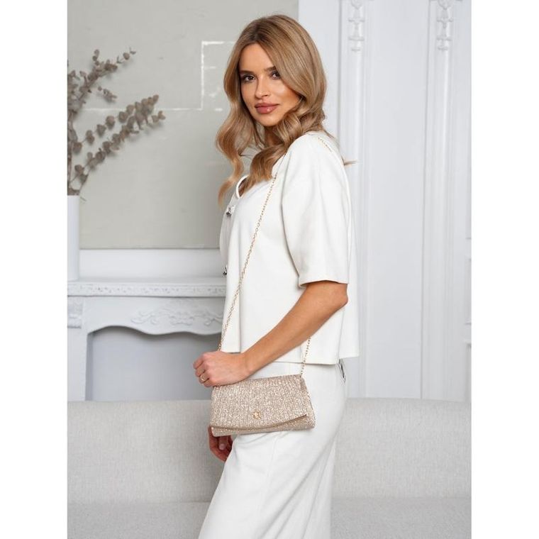 Torebka kopertówka, złota, Rovicky