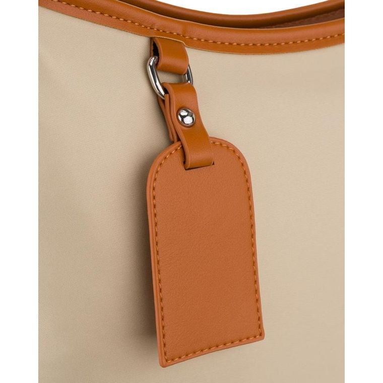 Torebka listonoszka, beżowa, skóra ekologiczna, Peterson