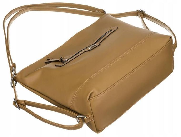 Torebka listonoszka, beżowa, skóra ekologiczna, Rovicky