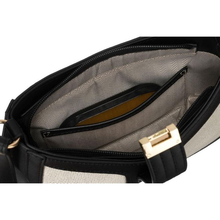 Torebka listonoszka, beżowa, skórzana, Peterson