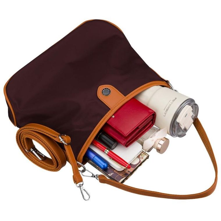 Torebka listonoszka, bordowa, skóra ekologiczna, Peterson