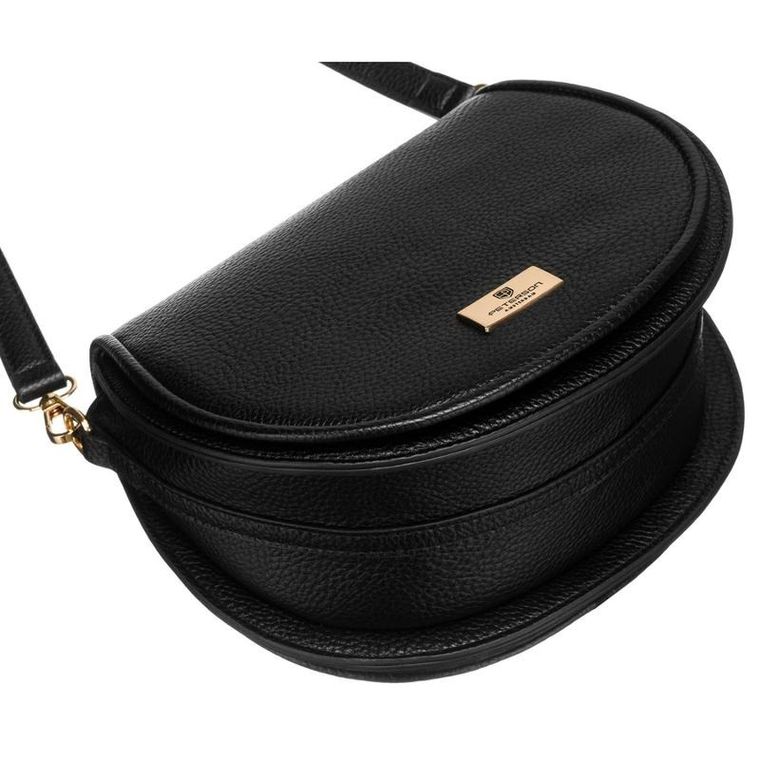 Torebka listonoszka, czarna, skóra ekologiczna, Peterson