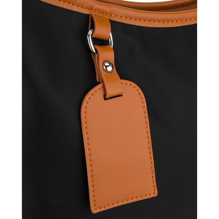 Torebka listonoszka, czarna, skóra ekologiczna, Peterson