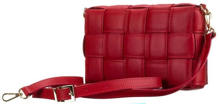 Torebka listonoszka, czerwona, skórzana, Peterson