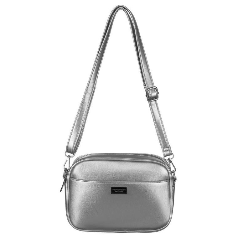Torebka listonoszka, srebrna, Peterson