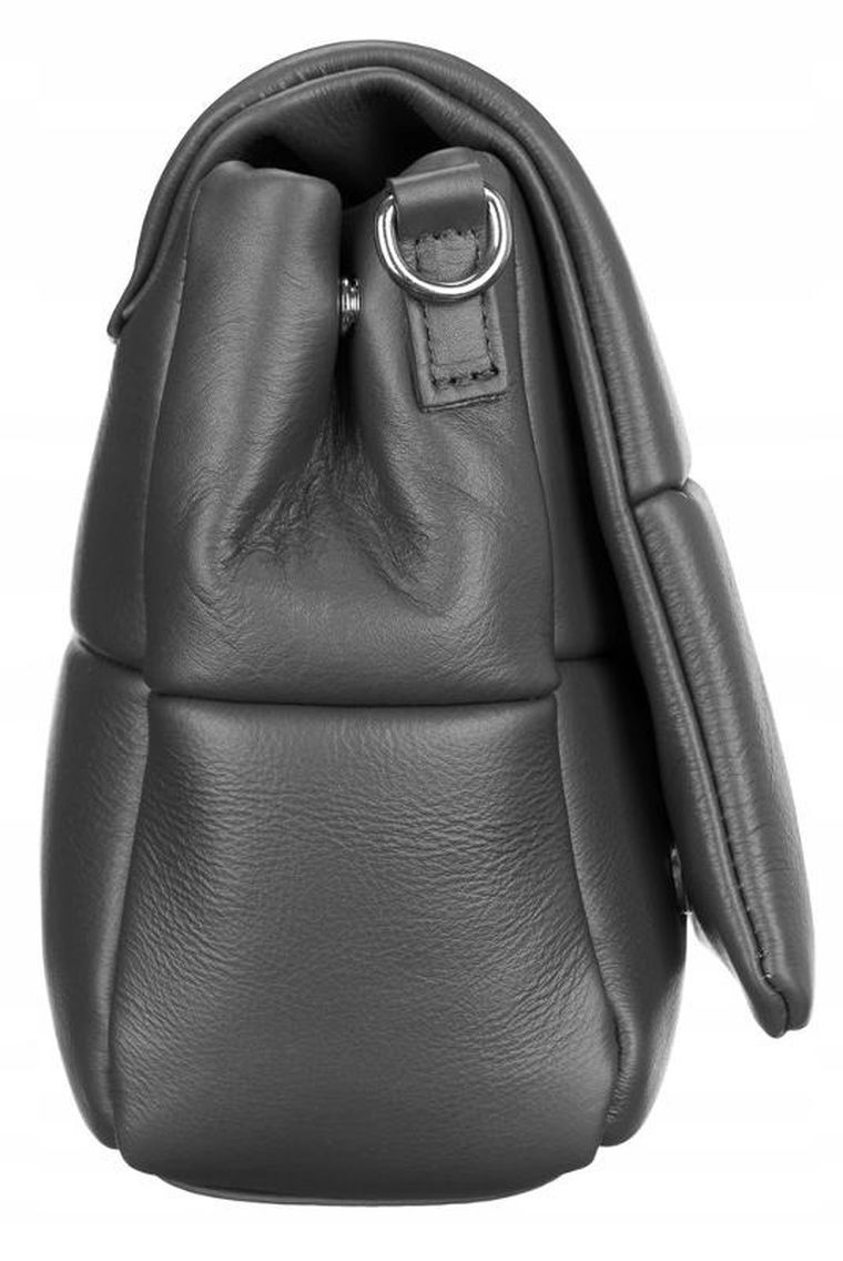 Torebka listonoszka, szara, skórzana, Rovicky