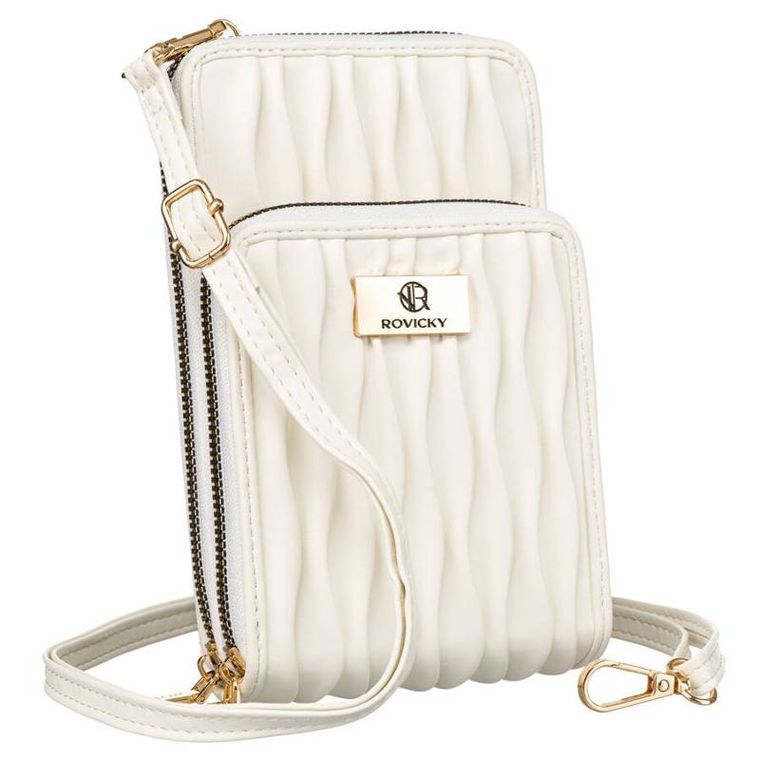 Torebka-portfel, biała, skóra ekologiczna, Rovicky