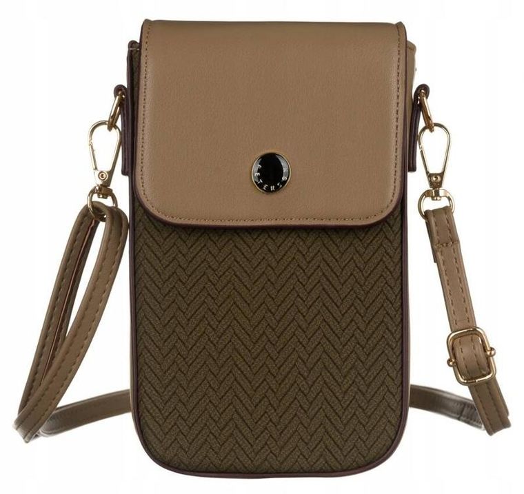 Torebka-portfel, brązowa, skóra ekologiczna, Peterson