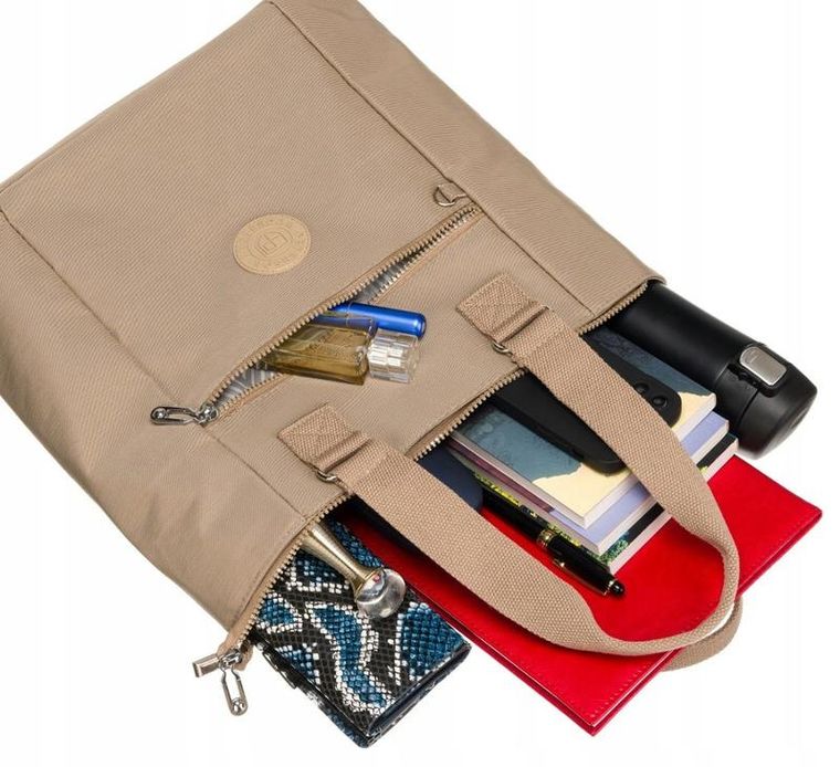 Torebka shopper, beżowa, Peterson