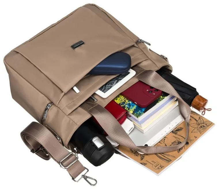 Torebka shopper, beżowa, Peterson